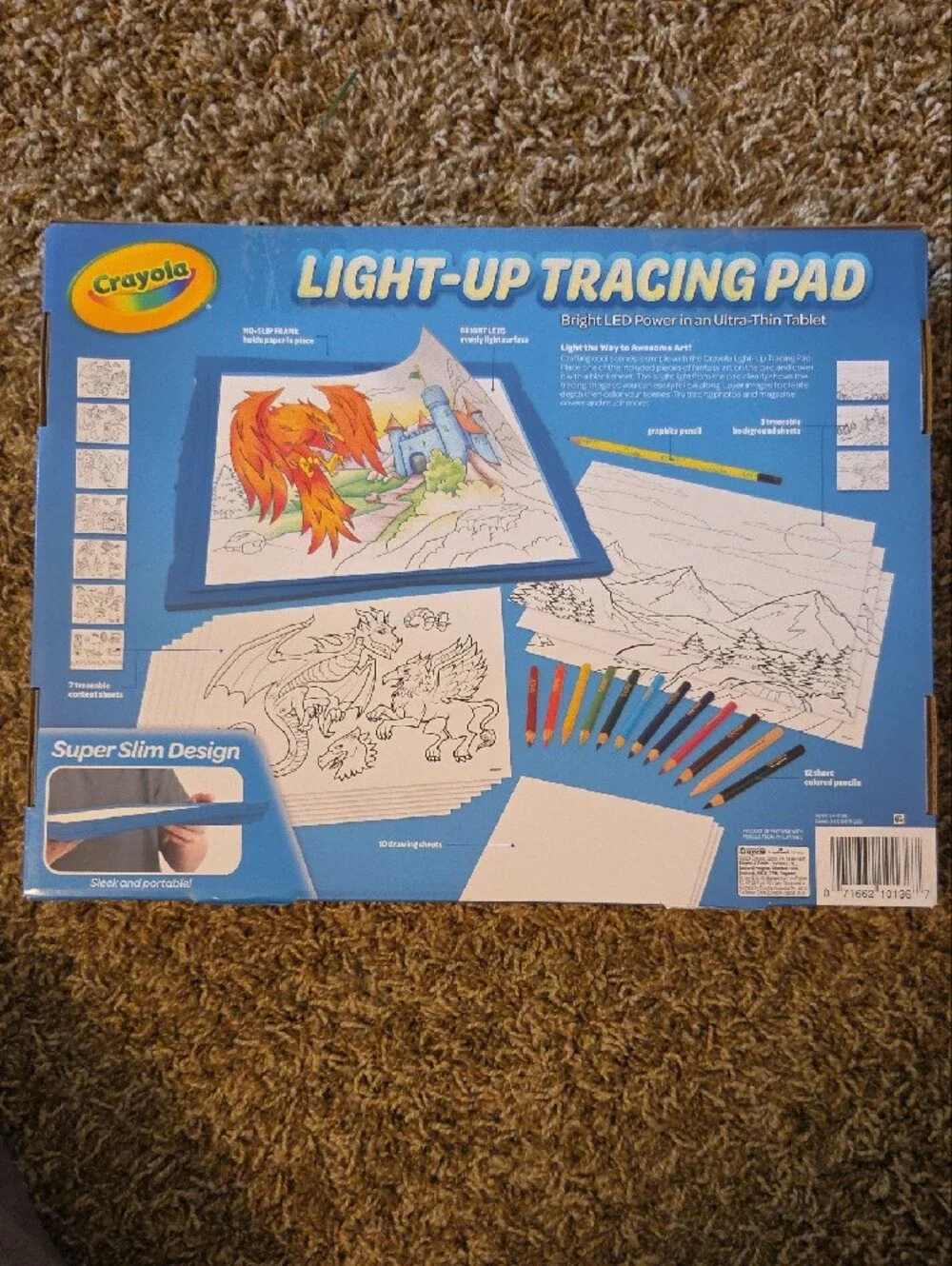 Crayola Light-Up Tracing Pad with Blue Frame and Multicolor Pencils